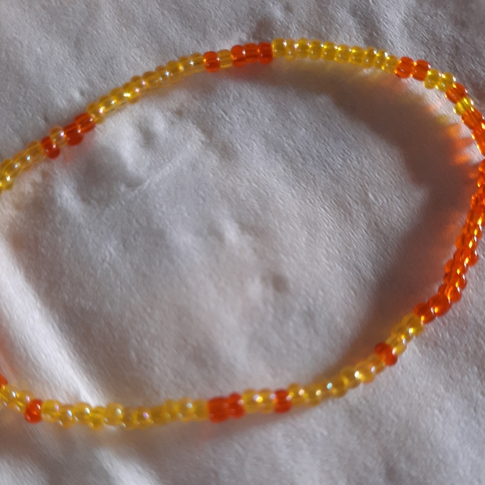 💜 3/$20 Beaded bracelet orange and yellow summer vibes seed beads simple cute